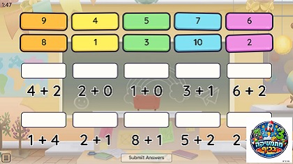 משחק חיבור מספרים עד 10  