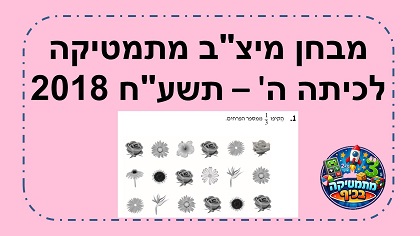 מבחן מיצב מתמטיקה כיתה ה שנת תשעח 2018 