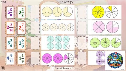 משחק מספרים מעורבים בצורות